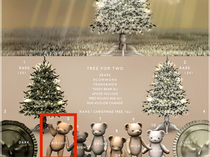 5){anc} tree for two / teddybear (biscuit)