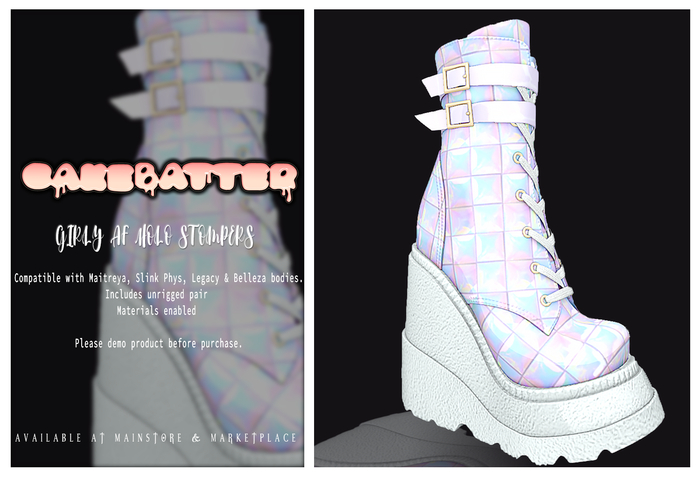 cakebatter / girly af holo stompers -BOXED-