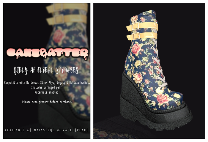 cakebatter / girly af floral stompers -BOXED-