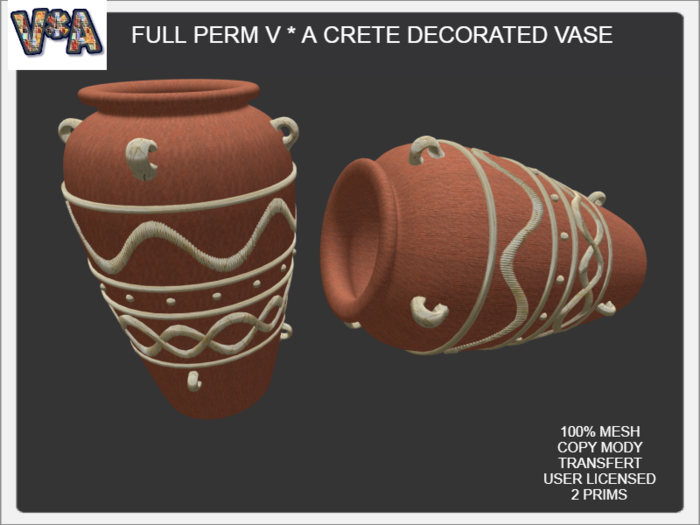 FULL PERM V * A CRETE DECORATED VASE