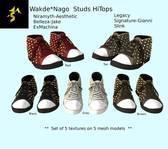 WN  Studs HiTops - Set of 5 for Exmachina