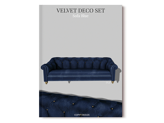 MINIMAL - Velvet Deco Set Sofa Blue