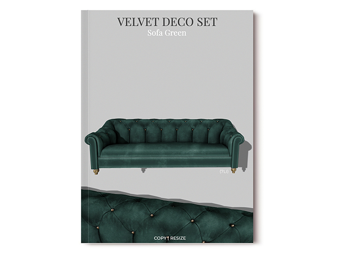 MINIMAL - Velvet Deco Set Sofa Green