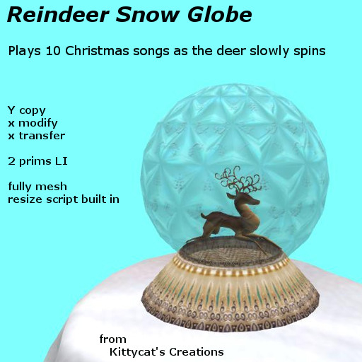 Reindeer Snow Globe