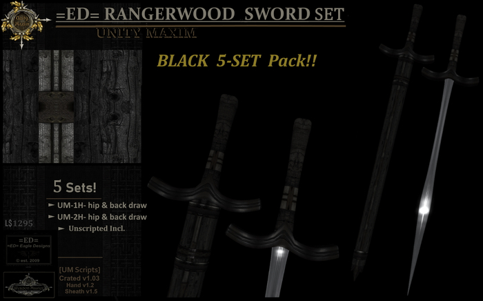 =ED= RANGERWOOD SWORD v1.5 - [UM-1H-2H-BLACK] - CRATE