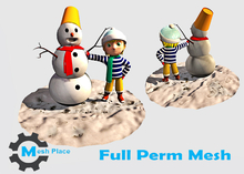 Mesh Place - Snowman and Kid Scene - Full Perm Mesh