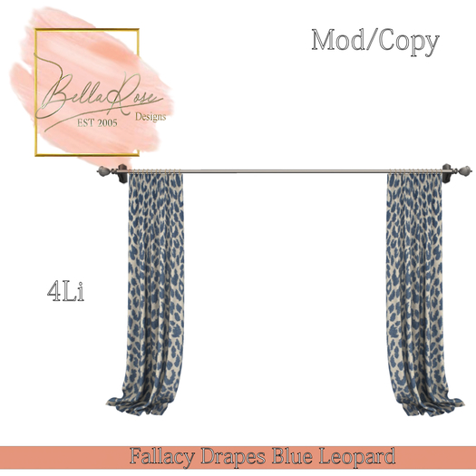 [BR] Fallacy Drapes Blue Leopard