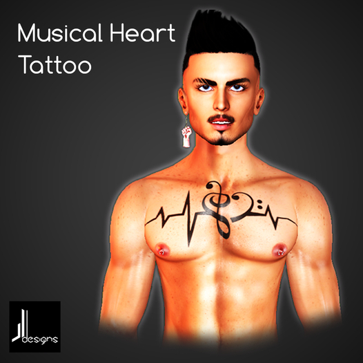 JLD - Musical Heart - Tattoo - BOM - Boxed