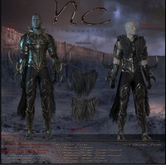 [NC] - Necromancer Skirt - (IronGold) Belleza