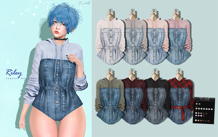 =Zenith=Riley Denim Hoodie(ALL) Maitreya/Legacy