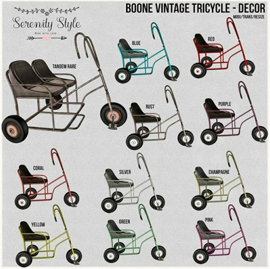 Serenity Style-Boone Vintage Tricycle Yellow