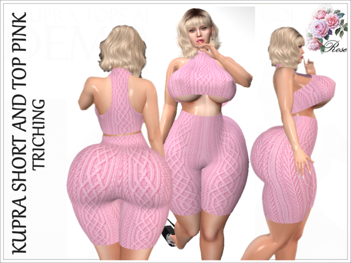 KUPRA TRICHING SHORT AND TOP PINK