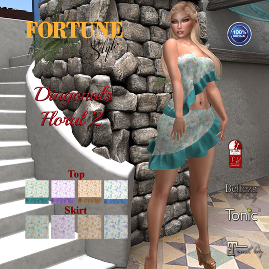 Fortune Style Diagonals Floral 2