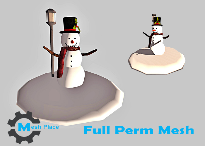 Mesh Place - Christmas Snowman Scene - Full Perm Mesh