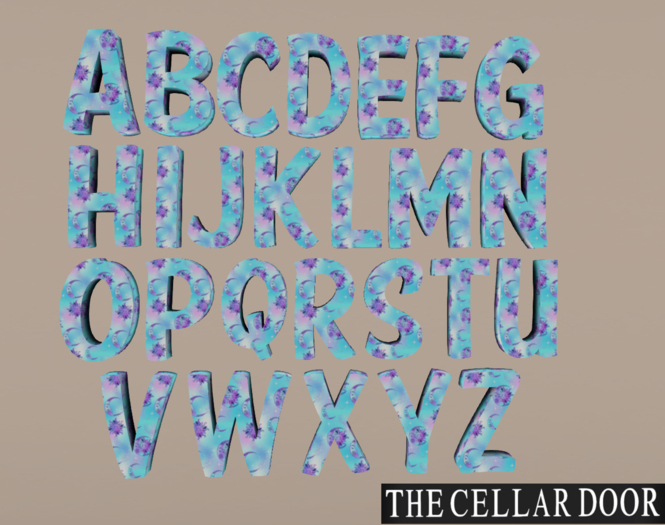 ~TCD~ Stars and Moons (Baby Blue and Purple)  Alphabet *ADD ME*
