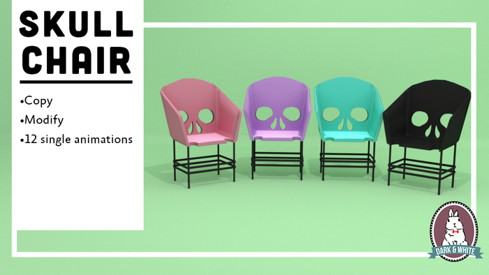 D&W//Skull Chair pastel goth