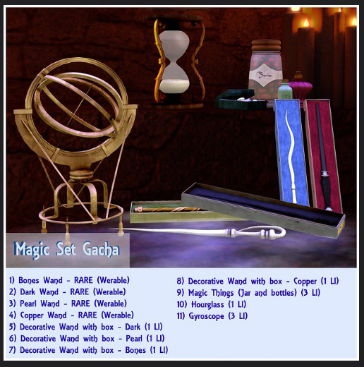 .Viki.(3) Magic Set - Pearl Wand - RARE