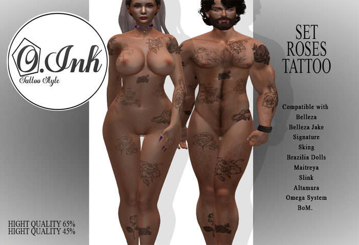 O.Ink Set Roses Tattoo - BoM & Applier - Wear Me/ Touch Me