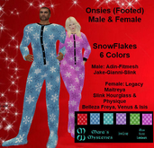 *MM* Footed Onsies (M & F) "Snowflakes"
