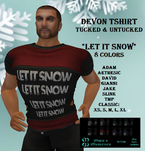 *MMfM* Devon TShirt "Let It Snow"
