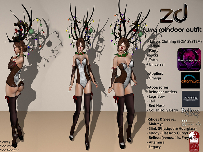 *ZD* Furry Reindeer Outfit