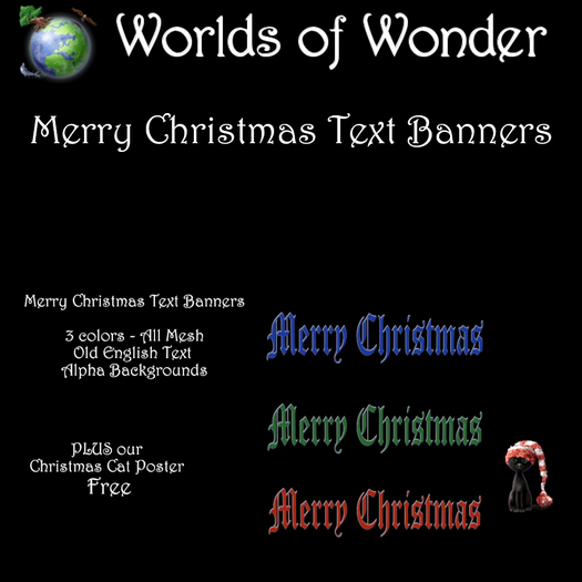 WoW Merry Christmas Text Banners boxed