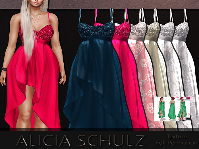 [Alicia Schulz] Texture for Texture for MI962230 Spaghetti Strap Dress FITMESH ---- SET2