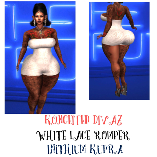 [KONCEITED DIVAZ] WHITE LACE ROMPER  INITHIUM KUPRA