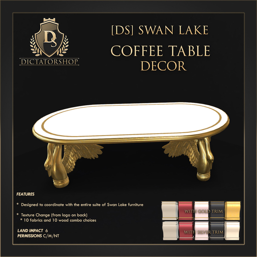 [Ds] SWAN LAKE Coffee Table DECOR