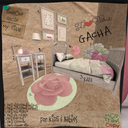 SSMS-#2. Paris Nightstand w/Stuffs Boxed