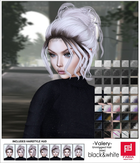 -FABIA- Mesh Hair   < Valery> Black&White