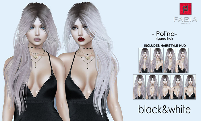 -FABIA- Mesh Hair   < Polina> Black&White