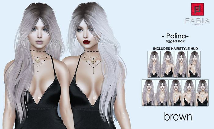 -FABIA- Mesh Hair   < Polina> Brown