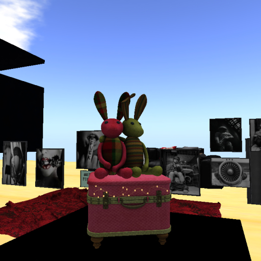 Belle bunnys on suitcase RARE
