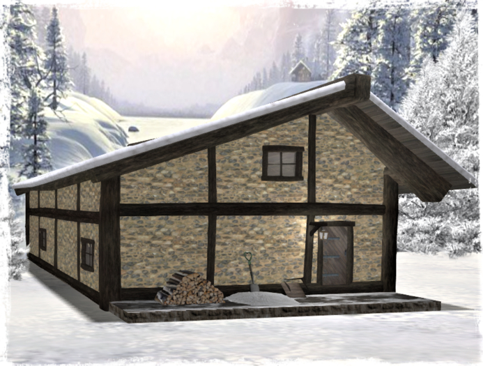 Alpine cabin decorated