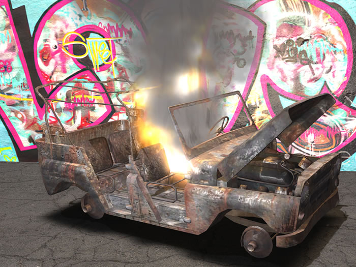  Burning Car 