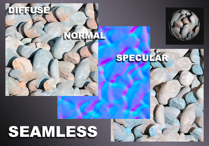 Seamless Pebbles Textures 2048