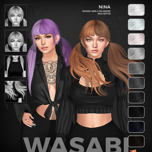 Wasabi // Nina Mesh Hair - B&W