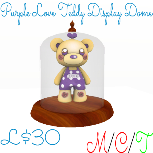 {RD} Purple Love Teddy Display Case