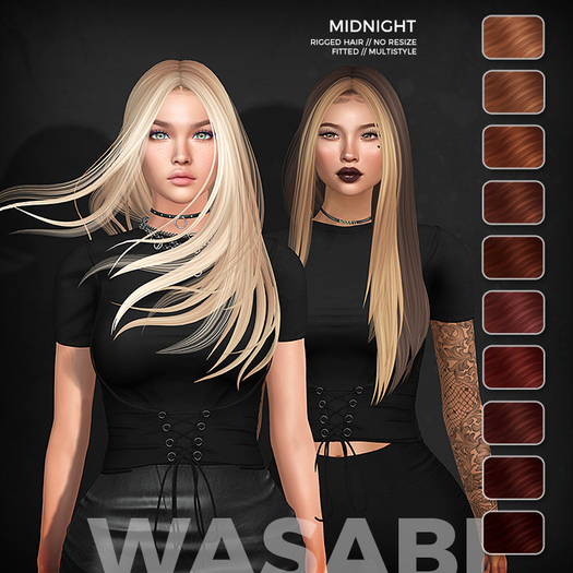 Wasabi // Midnight Mesh Hair - Reds