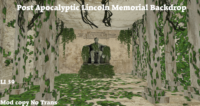 Post Apocalyptic Lincoln Memorial Backdrop Boxed
