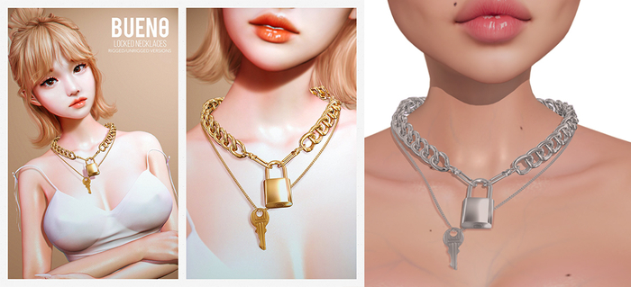 BUENO-Locked Necklaces-Silver