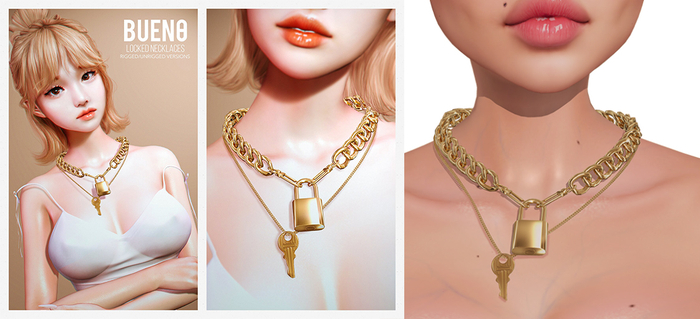 BUENO-Locked Necklaces-Gold