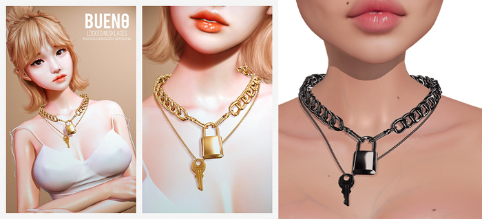 BUENO-Locked Necklaces-Onyx
