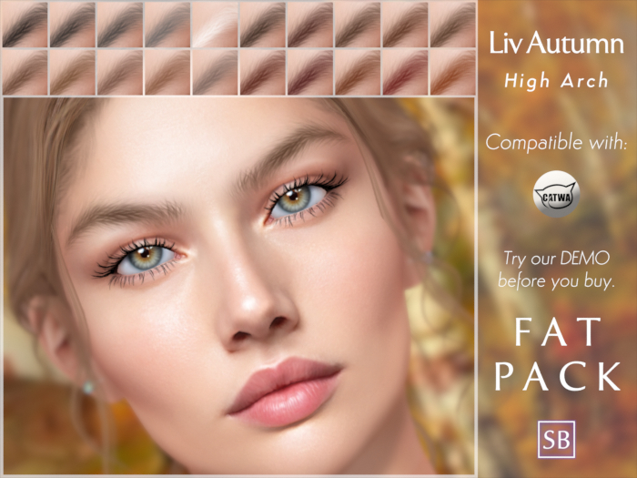 Eyebrows, Catwa: LivAutumn.HighArch.Fatpack