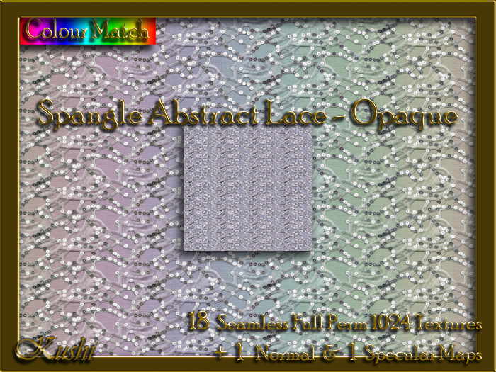 !Kushi! SpangleAbstractLaceOPAQUE Textures -WearToUnpack