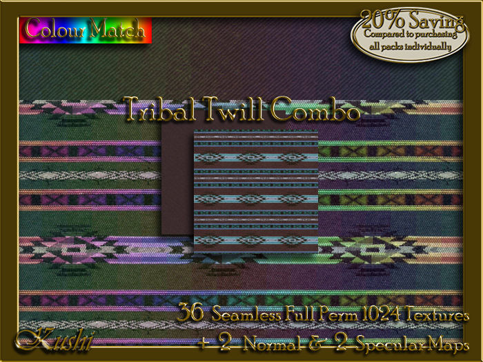 !Kushi! TribalTwillCOMBO Textures -WearToUnpack