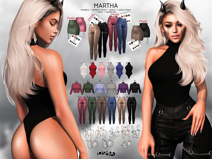 OSMIA - Martha.Gacha.Leather Pants - Colors - L - RARE