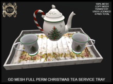 GD MESH FULL PERM CHRISTMAS TEA SERVICE TRAY