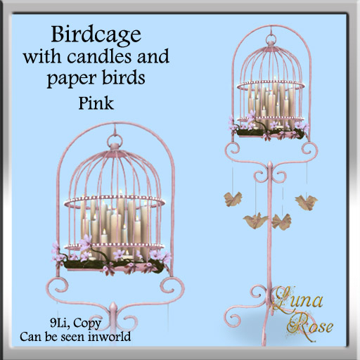 Birdcage & Candles Pink